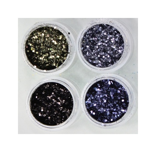 Glitter in Jar - Blacks Rough (4 Jars)